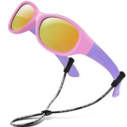 RIVBOS Kinder polarisierte Sonnenbrille mit Riemen Brillengläser Schattierungen für Jungen Mädchen und Kinder RBK004 von RIVBOS