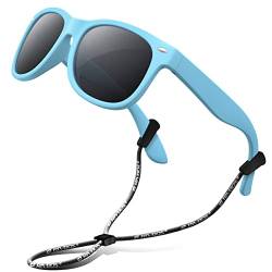 RIVBOS Kinder polarisierte Sonnenbrille mit Riemen Brillengläser Schattierungen für Jungen Mädchen und Kinder RBK004 von RIVBOS