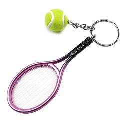 RIXERKOC Mini Tennisschläger Schlüsselanhänger mit Schlüsselring, Neuheit und modische Legierung Tennisball Split Ring Schlüsselhalter für Sportliebhaber Team. von RIXERKOC