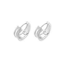 RIXERKOC Minimalistische S925 Sterling Silber Ohrstecker für Frauen Mädchen Linie Ohrringe Zierlich Hypoallergenic Schmuck Geschenke von RIXERKOC