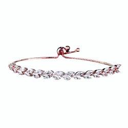 RIXERKOC Tennis-Armband für Frauen, Cubic Zirkonia Armbänder als Valentinstag Geburtstagsgeschenke, klassisches verstellbares Slider-Armband Modeschmuck für Muttertagsgeschenk von RIXERKOC