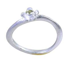 RIYO 925er Sterling Silber einladender echt grüner Ring, Peridot grüner Edelstein Silberring von RIYO