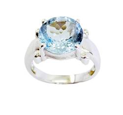 RIYO 925er Sterling Silver pulchritudinous echter Blauer Ring, Blauer topas Blue Stone Silver Ring von RIYO