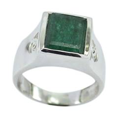 RIYO Handgemachter 925er Sterlingsilber entzückender echter grüner Ring, indischer Smaragdgrün-Edelstein-Silberring von RIYO