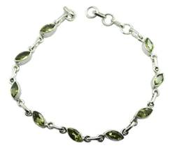 RIYO Peridot 925 Sterling Silber Elegantes handgefertigtes Armband von RIYO