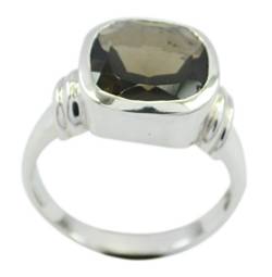 RIYO Suppiler 925er Sterling Silber ansprechender echter brauner Ring, Rauchquarzbrauner Edelstein-Silberring von RIYO