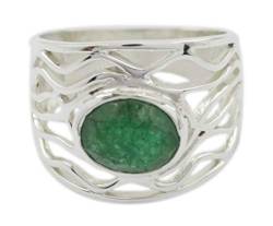 RIYO edelstein 925 Sterling Silber prächtiger natürlicher indischer smaragd Ring Geschenk de von RIYO