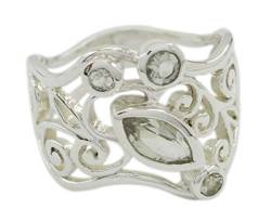 RIYO liefert 925 Sterling Silber einladende echte grüne Amethyst Ring Geschenk de von RIYO