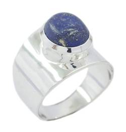 RIYO natürlicher Blauer Ring aus 925er Sterling Silber mit Edelsteinen, Blauer Edelstein aus Lapislazuli von RIYO