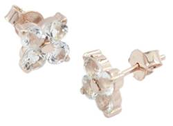 Riyo Kristallquarz 925 Sterling Silber Roségold eleganten handgefertigten Ohrring von RIYO