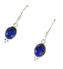 Riyo blauen Lapislazuli 925 Sterling-Silber massiv zertifiziert Ohrring l 1.25in Sella-44032 von RIYO