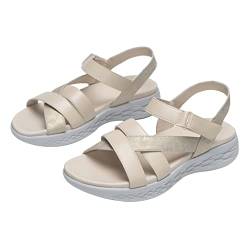 RIZ-ZOAWD Damen ModeTrekking Sport Sandalen Wasser Schuhe Sommer Frauen Wandernsandalen Beach Peeptoe Verstellbare Klettverschluss Walking Schuhe von RIZ-ZOAWD