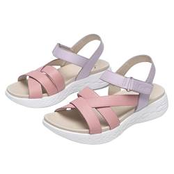 RIZ-ZOAWD Damen ModeTrekking Sport Sandalen Wasser Schuhe Sommer Frauen Wandernsandalen Beach Peeptoe Verstellbare Klettverschluss Walking Schuhe von RIZ-ZOAWD