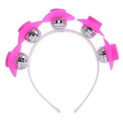 70er Jahre Retro Disco Spiegel Ball Stirnband Hochzeit Cowgirl Braut Hip Haarband Geburtstag Hop Karneval Festival Party Musik Kostüme von RJSQAQE