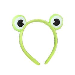 Lustiger Frosch Make-up Stirnband Nette Mädchen Breite Krempe Elastische Haarbänder Gesicht Waschen Zubehör Haar Plüsch Mädchen Weich von RJSQAQE