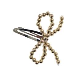 RKJRTK Modische Haarspange Einfache Schleife Haarnadel Nachahmung Von Perlen Haarspangen Elegante Accessoires Für Frauen Und Mädchen Schleife Haarnadel von RKJRTK