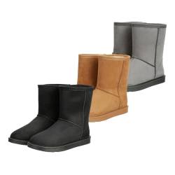 RL24 - Allwetterstiefel Yukon | Schlupfstiefel für Kinder | gefütterte Boots in Wildlederoptik | wasserdichte Winterboots in Schwarz | Winterschuhe in Größe 30 von RL24