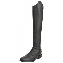 RL24 - Damen Reitstiefel Ravenna | Damen-Stiefel aus Kunstleder | Schnürstiefel mit Reißverschluss in schwarz | Reiterstiefel mit extra weichem Innenfutter | Größe 38 extra kurz/eng von RL24