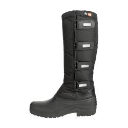 RL24 - Kinder & Damen Thermostiefel Classic schwarz | wasserdichte Winterstiefel | mit Klettverschlüssen für verstellbare Wadenbreite | gefütterte Schneestiefel | Reitstiefel in Größe 41 von RL24