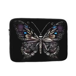 Science-Schmetterling-Laptophülle, Laptoptasche, stoßfeste Schutzhülle für Notebooks, Schwarz , 30,5 cm von RLDOBOFE