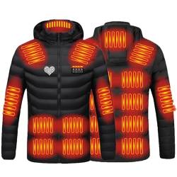 Beheizte Jacke für Herren Damen Warm Heizjacke mit 21 Heizzonen Elektrisch Beheizbare Jacke Wasserdicht Winddicht Daunenjacke Heizweste Winterjacke Beheizbare Kleidung Pufferjacke zum Skifahren von RLEHJN