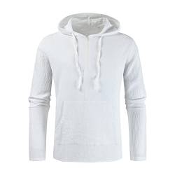 Hoodie Leinenhemd Herren Langarm Dünn Atmungsaktiv Leinen Langarmshirt Sweatshirt mit Kapuze Sommer Hemd Baumwolle Frühling Freizeithemd Leicht Casual Shirt Angebote des Tages Heute Blitzangebote von RLEHJN