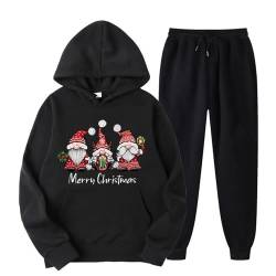 RLEHJN Herren Hausanzug Warm Trainingsanzüge für Herren Weihnachten Y2K Hoodies und Jogginghosen Männer Hip Hop Hose Streetwear Tracksuit Pullover Lässig Oberteile und Sporthosen (2 Stück Anzug) von RLEHJN