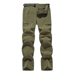 RLEHJN Herren Outdoorhose Wanderhose Zip Off Hose Abnehmbare Hosenbeine Shorts mit Gürtel Leichte Schnelltrocknend Atmungsaktiv Funktionshose Trekkinghose für Frühling Sommer Herbst von RLEHJN