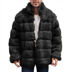 Warme Winter Felljacke Herren Winterjacke Bequem Kunstpelz Mantel Verdicken Felljacke Jacke Faux Fur Pelzjacke Fellmantel Pelzmantel Kunst Herren Winterjacke Faux Pelz Fur Parka Kunstpelz Jacke von RLEHJN