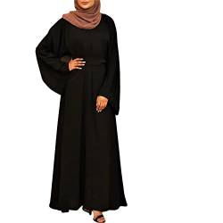 RLLJS Abaya Dubai Türkei Muslimisches Modekleid Kaftan Islam Kleidung Afrikanische Maxikleider für Frauen mit Gürtel von RLLJS