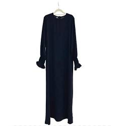 RLLJS Frauen Gebet Kleid Muslim Ramadan Kleidungsstück Abaya Dubai Islam Jilbeb Langes Kleid Ohne Hijab, Schwarz , Small von RLLJS