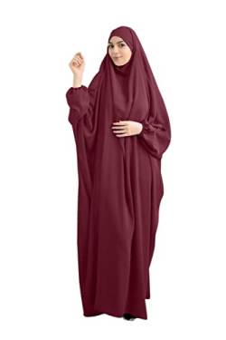 RLLJS Frauen Muslimisches Kleid Ramadan Einteiliges Gebetskleid Hijab mit Kapuze Abaya Dubai Full Cover Islam Robe African Turkey Kaftan von RLLJS