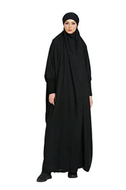 RLLJS Frauen Muslimisches Kleid Ramadan Einteiliges Gebetskleid Hijab mit Kapuze Abaya Dubai Full Cover Islam Robe African Turkey Kaftan von RLLJS