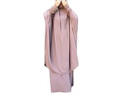 RLLJS Frauen Muslimisches Kleid Zweiteilig Dubai Türkei Hijab Sets Ramadan Eid Mubarak Abaya Islamische Kleidung Robe Arabe Ensemble Kaftan von RLLJS