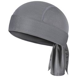 RLSFV Sports Bandana Cap Herren Damen Kopftuch Sommer Kopftücher Fahrradhelm Kopfbedeckung Atmungsaktiv nimmt Schweiß Turban Piratenhut Sonnencreme und Schnelltrocknend Bandanas Mütze Hat (Grau) von RLSFV