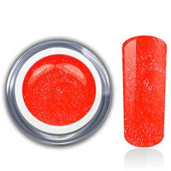 Farbgel Neon Glitter Rot UV Led Gel Nageldesign Nagelgel Gelnägel Nailart RM Beautynails 1er Pack (1x5ml) von RM Beautynails