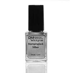 Stampinglack Silber 12ml Stamping Lack Nagellack Nail Polish RM Beautynails von RM Beautynails