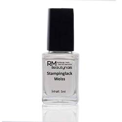 Stampinglack Weiss 5ml Stamping Lack Nagellack Nail Polish RM Beautynails von RM Beautynails