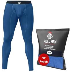 RM Real Men D Pouch Kompressionshose Herren, Herren-Leggings, Yogahose, Strumpfhosen, Basisschicht für Herren, kaltes Wetter, B-Beutel, Dunkelblau, 1 Packung, Klein von RM Real Men