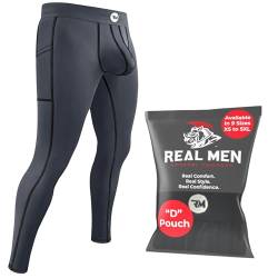 RM Real Men Herren Real Men Thermo Kompressionshose, D Pouch 1 Pack-Grau, 31-35 von RM Real Men