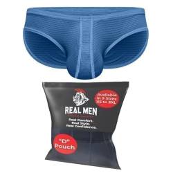 Real Men Ares-Accent Low Rise Pouch Bikini Brief - 1, 3, 6er Pack mit Größe B & D Pouch XS - 5XL, D-Beutel, Blau, 1 Stück, XX-Large von RM Real Men