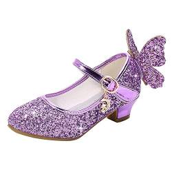 Kinder Mädchen Schmetterling Sport Schuhe mit Absatz High Heel Kristall Sport Schuhe Partei Glitzer Pailletten Prinzessin Sandalen Festliche Sport Schuhe Karneval Fasching Kostüm Zubehör von RMBLYfeiye