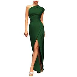 RMBLYfeiye Einer Schulter Abendkleid Damen Elegante Maxi Langes Kleid mit Schlitz Ballkleider Ärmellos Maxikleid Partykleid Cocktailkleid Festlich Kleid Brautjungfernkleider Bodycon Wickel Kleid von RMBLYfeiye