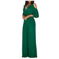 RMBLYfeiye Jumpsuit Damen Lang Quadratischer Hals Schulterfrei Jumpsuit Elegant Für Hochzeit Hohe Taille Rückenfrei Jumpsuit Mit Geradem Bein Hosenanzug Damen Business Overall Elegant von RMBLYfeiye