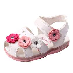 RMBLYfeiye Kleinkind Mädchen Led Blume Sandalen Prinzessin Schuhe Baby Leuchtend Offene Zehen Einzelschuhe Outdoor Indoor Beach Schuhe Anti-Rutsch Pre-Walker Tanzschuhe Outdoorsandalen von RMBLYfeiye