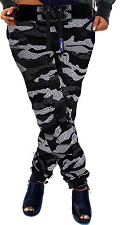 RMK Damen Jogginghose Trainingshose Sporthose H.02H.02 (as3, Numeric, Numeric_44, Regular, Regular, Camouflage-Schwarz) von RMK