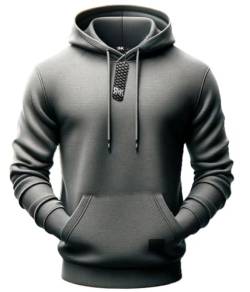 RMK Herren Basic Kapuzenpullover Sweatjacke Pullover Uni Locker Weit Hoodie mit Kapuze Sweatshirt P.01 (as3, Alpha, 3X_l, Regular, Regular, Grau) von RMK