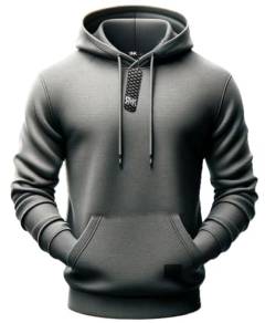 RMK Herren Basic Kapuzenpullover Sweatjacke Pullover Uni Locker Weit Hoodie mit Kapuze Sweatshirt P.01 (as3, Alpha, 4X_l, Regular, Regular, Grau) von RMK