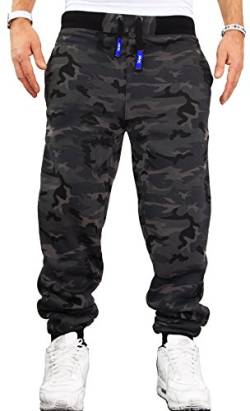 RMK Herren Hose Jogginghose Trainingshose Fitnesshose Camouflage Dunkel H.02H.02 5XL von RMK