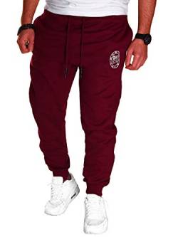 RMK Herren Hose Jogginghose Trainingshose Sporthose Fitnesshose Sweatpants Uni Einfarbig H.07 Rot XXL von RMK